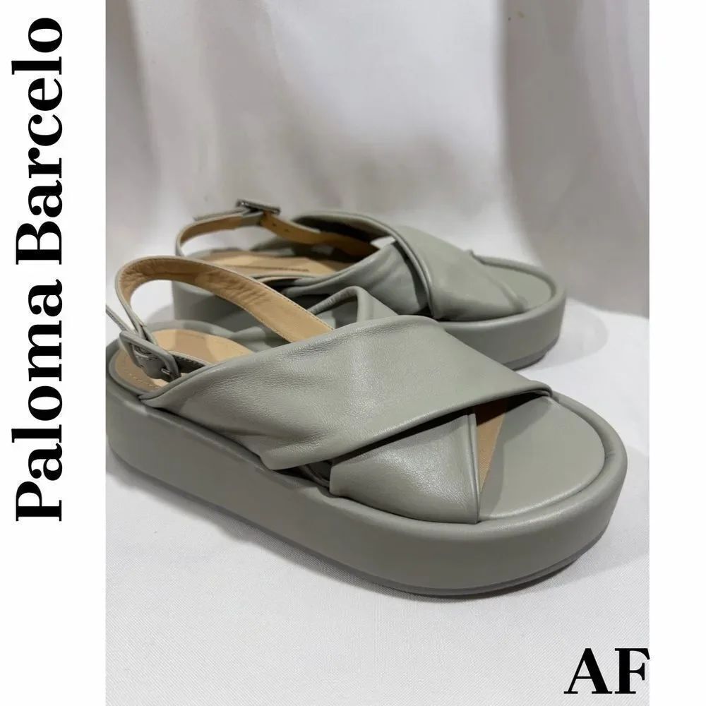 Paloma Barcelo Basima Metallic Sandals in Grey
Size 40 New